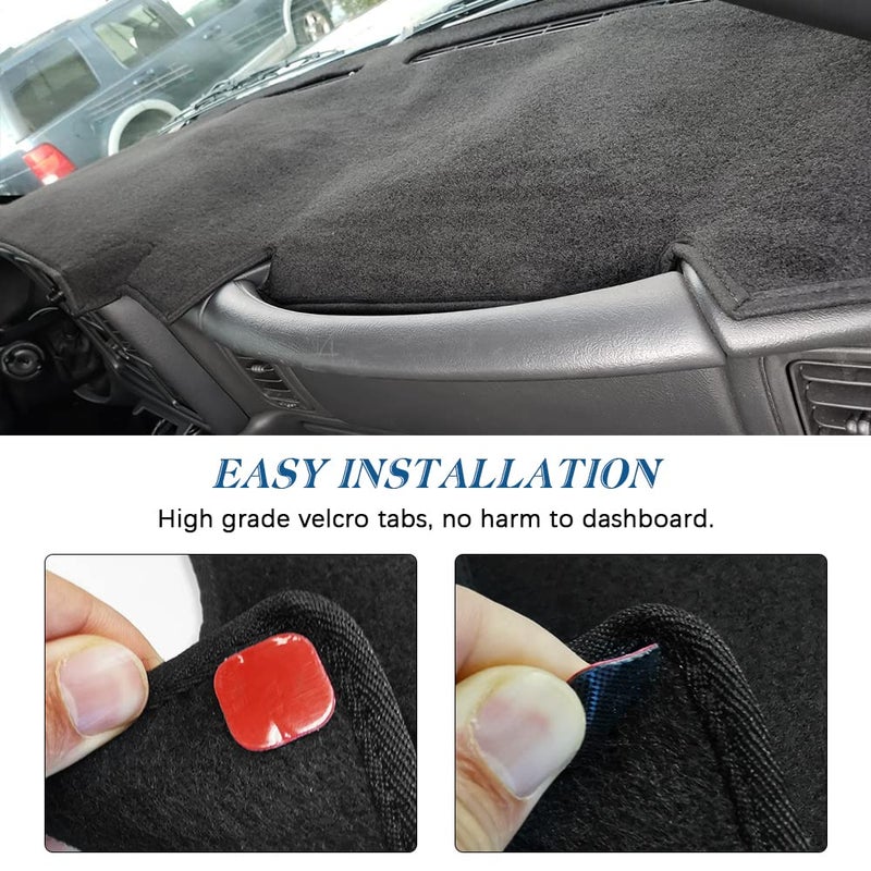 KEDAKEJI Dashboard Cover Mat Compatible with 1999-2006 Chevy Silverado/GMC Sierra,2000-2006 GMC Yukon XL/Chevy Tahoe Suburban Avalanche Dash Cover Mat Carpet Premium,Black - Image 5